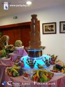 fantana de ciocolata si sculpturi in diverse fructe