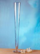 Vaza sticla transparenta conica cu talpa H 45 - H 80