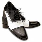 pantofi alb cu negru